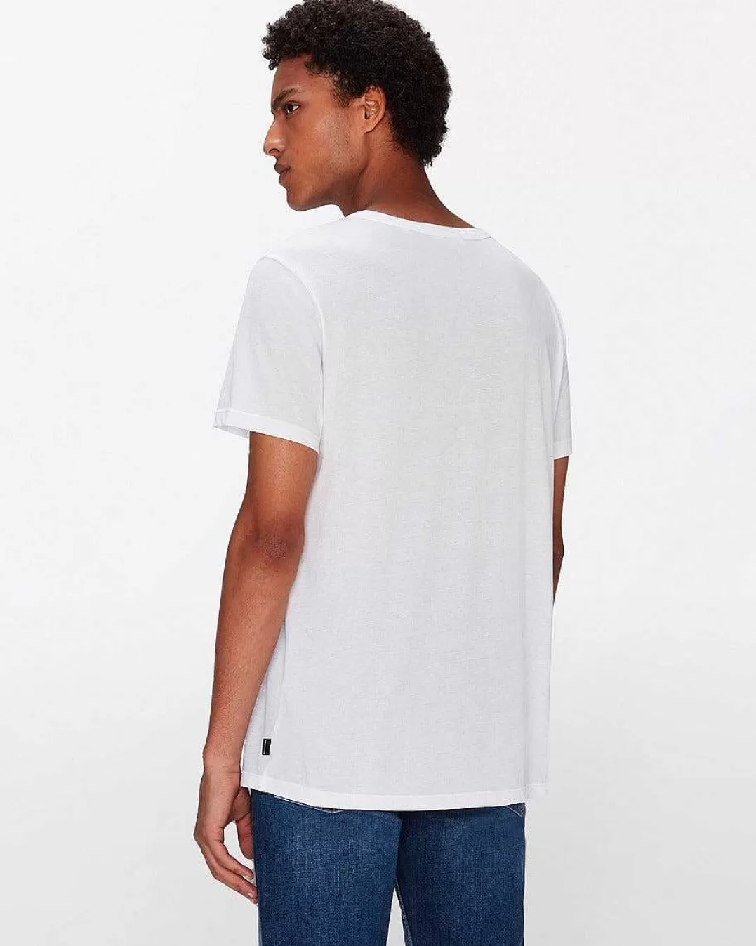 7 For All Mankind Chemises*T-Shirt En Coton Leger Blanc