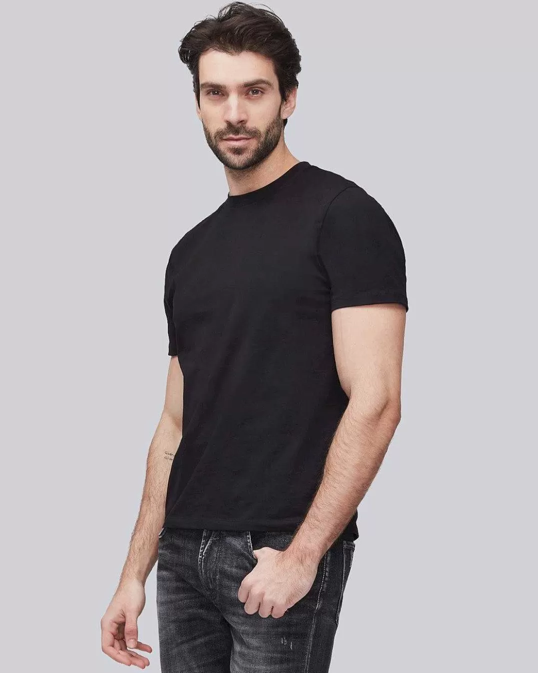 7 For All Mankind Chemises*T-Shirt Performance Luxe Noir