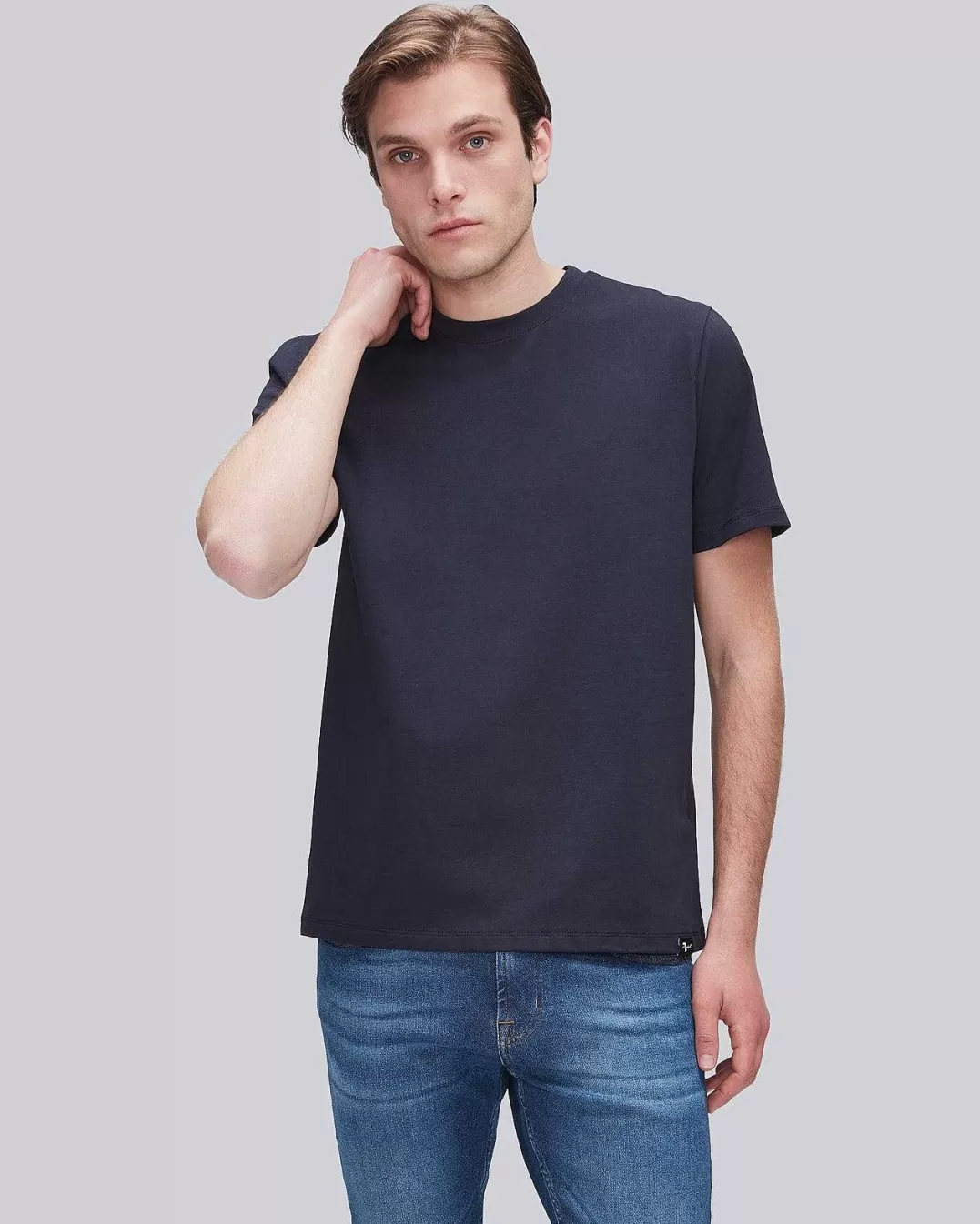 7 For All Mankind Chemises*T-Shirt Performance Luxe Bleu