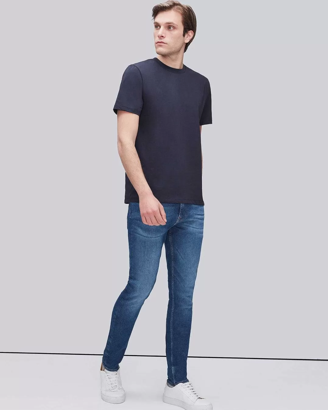 7 For All Mankind Chemises*T-Shirt Performance Luxe Bleu