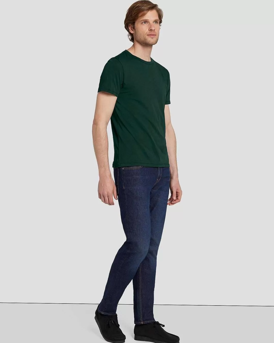 7 For All Mankind T-Shirts*T-Shirt Poids Plume Vert Chasseur