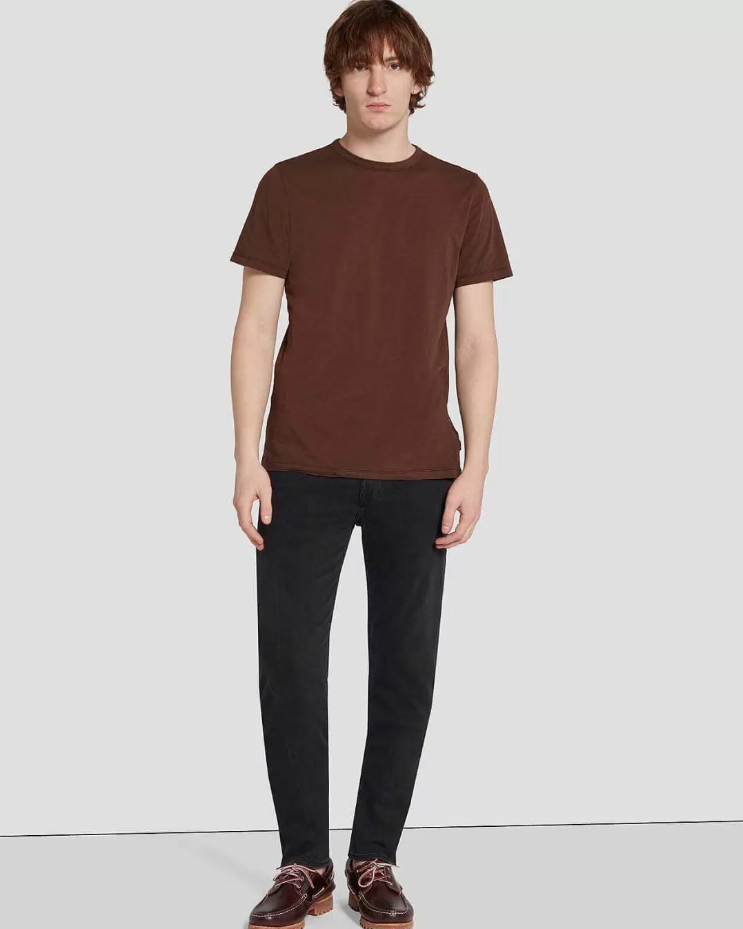 7 For All Mankind Chemises*T-Shirt Poids Plume Chataigne