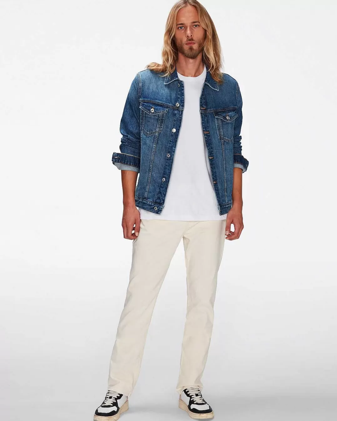 7 For All Mankind Jeans*Veste De Camionneur Parfaite Lagune